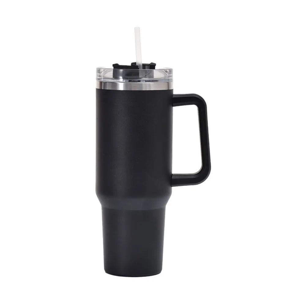 Quenchery 40 oz Tumbler With Handle Insulated Mug With Straw Lids Stainless Steel Coffee Thermos Cup In-Car Vacuum Bottle