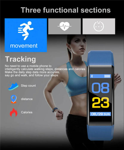 Fitness Smart Watch Aktivitätstracker Herzfrequenz für Frauen Männer Sauerstoff Blutdruckmessgerät