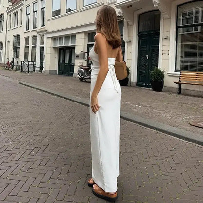 Chic Halter Tops Och Slit Kjolar