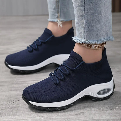 Women's Sneakers Walking Shoes Lace-On Sock