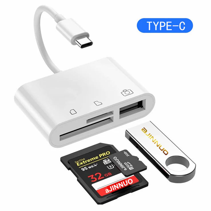 USB C 3 in 1 Hub Konverter Typ-C Adapter SD Kartenleser Für MacBook Pro Laptop