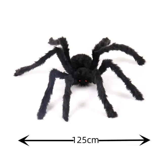 Halloween Giant Black Plush Spider Decoration