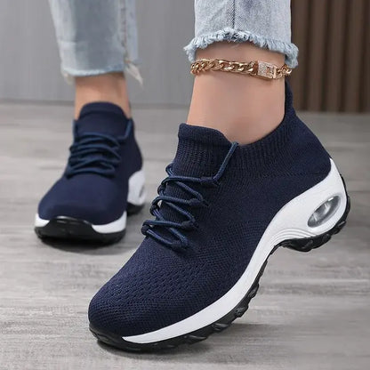 Women's Sneakers Walking Shoes Lace-On Sock