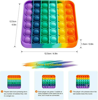Popit Fidget Toy Push Bubble Sensorisk stressavlastning Barnfamiljespel Fyrkantigt spel