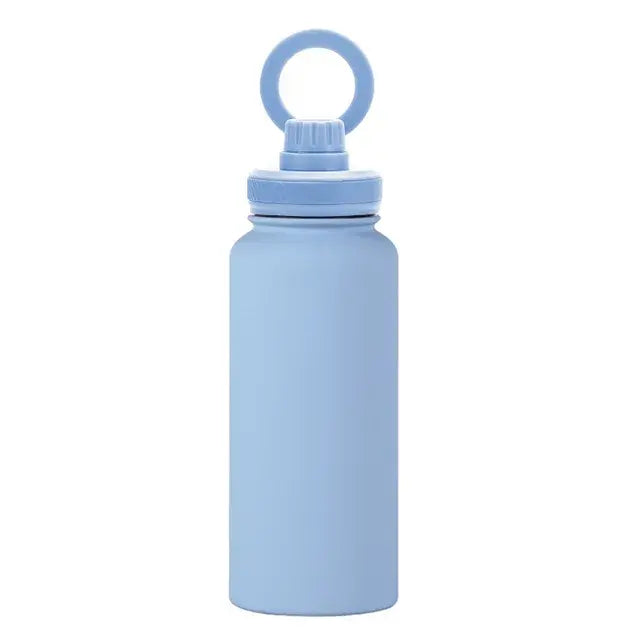 Isolierte Wasserflasche mit Telefonhalter