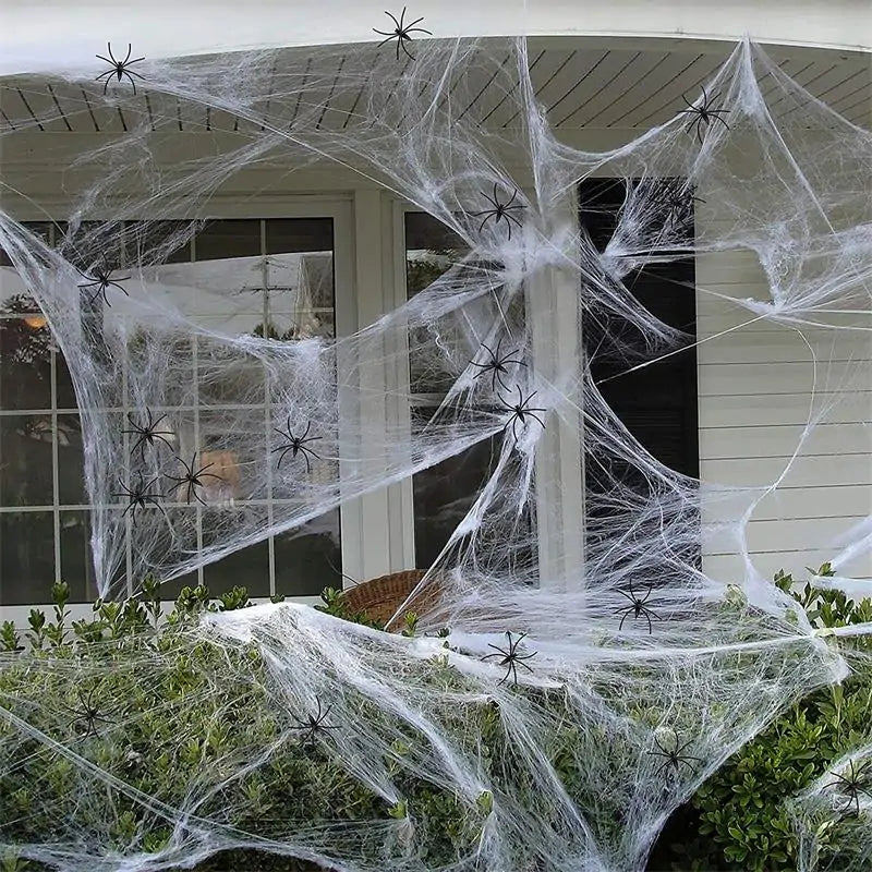 900 sqft Spider Webs Halloween Decorations, Super Stretch Cobwebs for Halloween Indoor and Outdoor Party Supplies