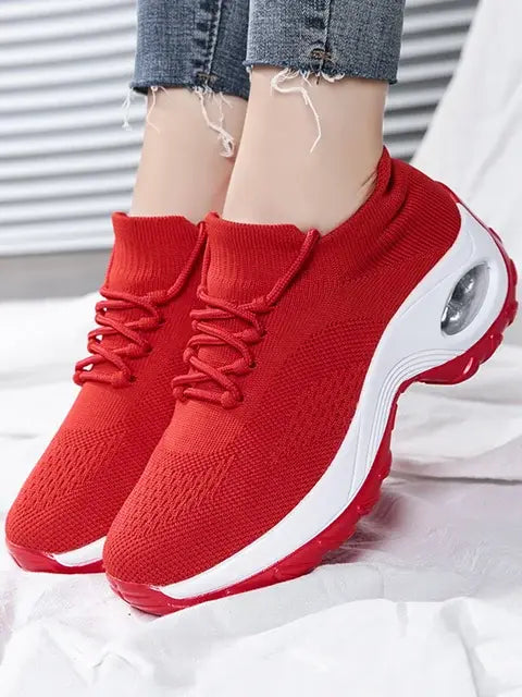 Women's Sneakers Walking Shoes Lace-On Sock