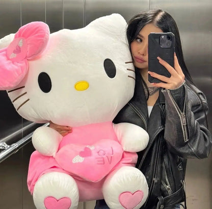 Kawaii Kitty Jumbo Pink Heart Plushie