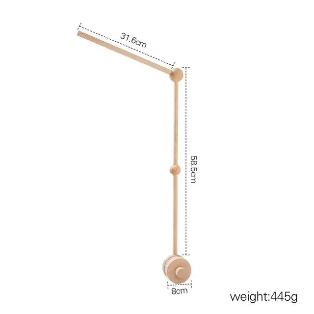 Holz-Babybett Mobile Rassel Aufhänger und Glockenhalter