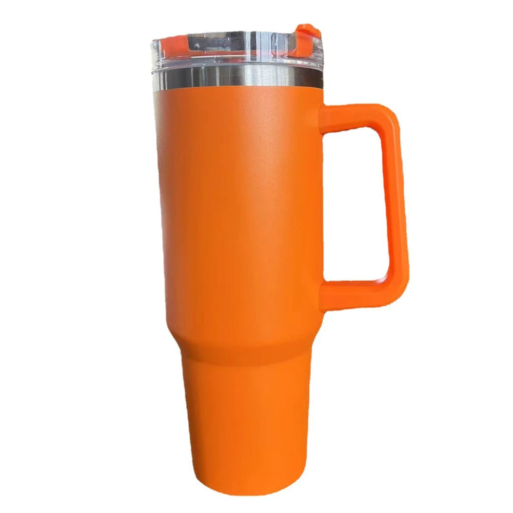 Quenchery 40 oz Tumbler With Handle Insulated Mug With Straw Lids Stainless Steel Coffee Thermos Cup In-Car Vacuum Bottle