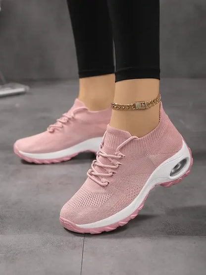 Women's Sneakers Walking Shoes Lace-On Sock