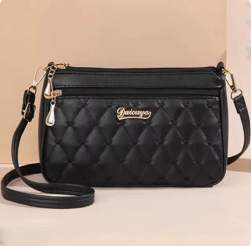 Elegant Diamond Check Crossbody Bag