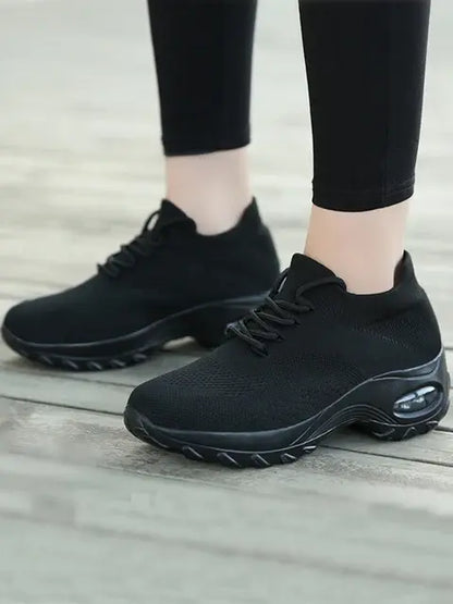 Women's Sneakers Walking Shoes Lace-On Sock