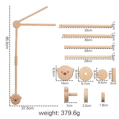 Holz-Babybett Mobile Rassel Aufhänger und Glockenhalter