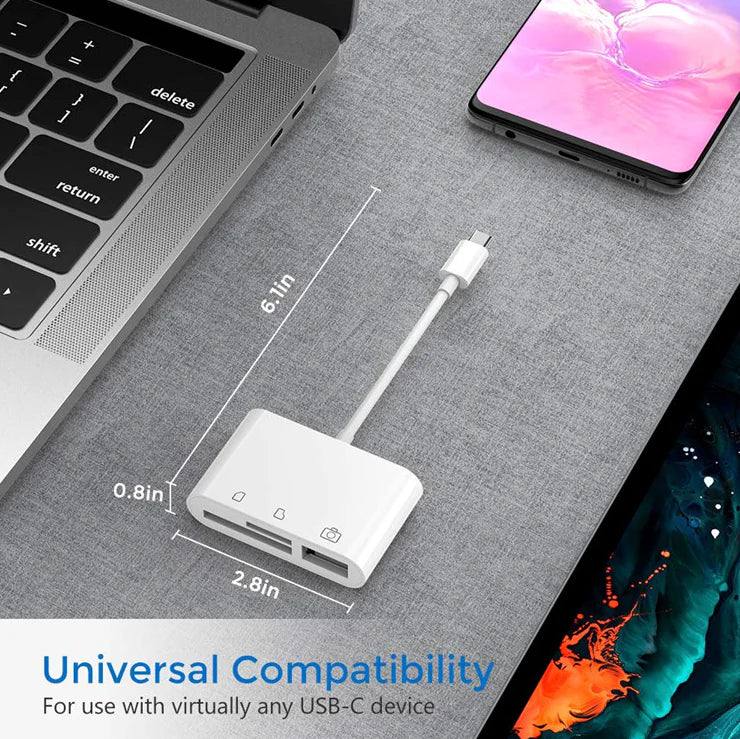 USB C 3 in 1 Hub Konverter Typ-C Adapter SD Kartenleser Für MacBook Pro Laptop