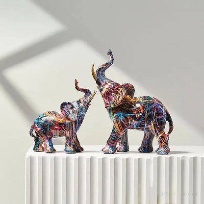 Chromapachy Graffiti Colorful Elephant Sculpture