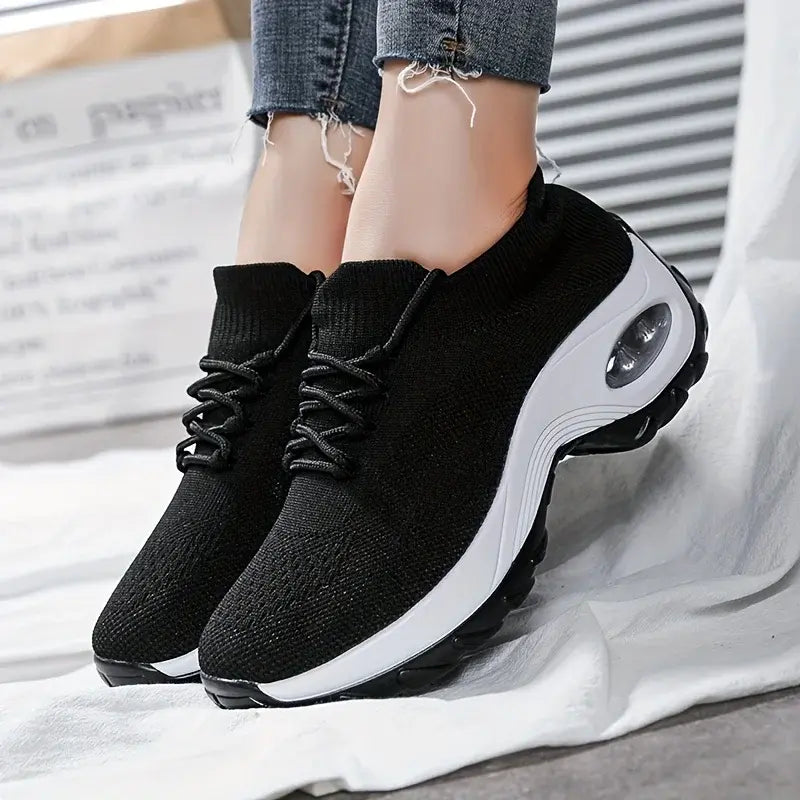 Women's Sneakers Walking Shoes Lace-On Sock