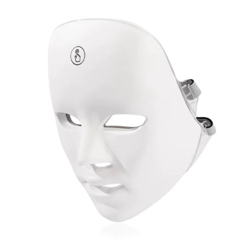 Red Blue Light Mask For Face, 7-1 Colors Red Light Face Mask, Facial Mask Skincare At Home, Cordless, Portable and Rechargeable, White