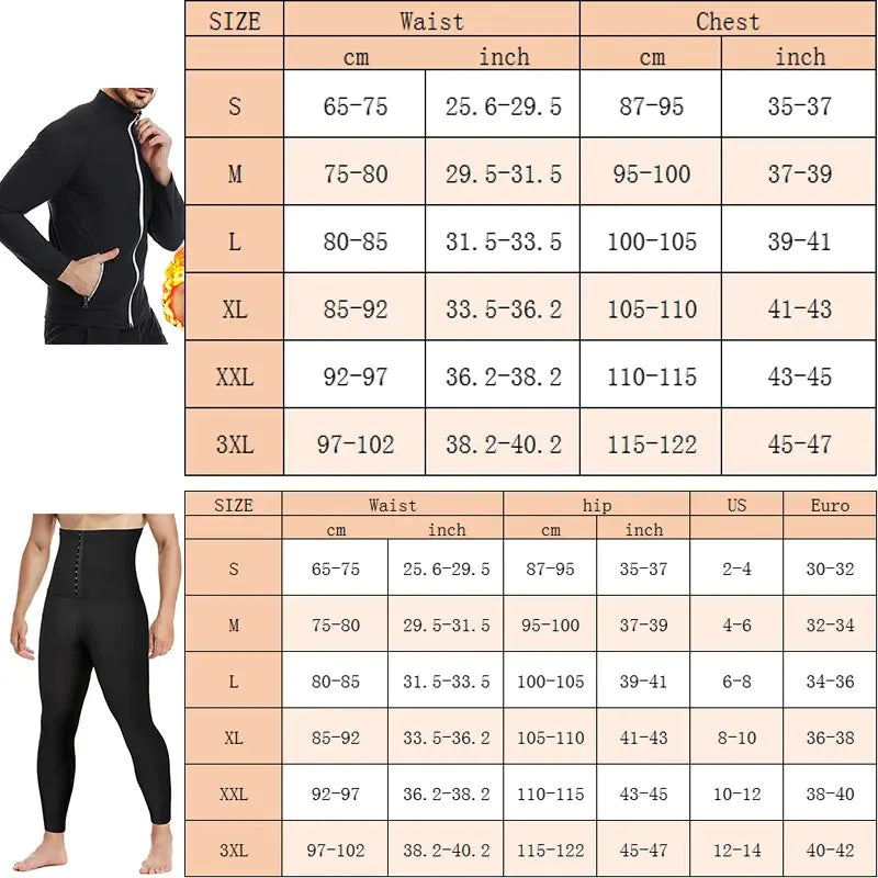 Herr tränings midja korsett Shapewear bastu kostym